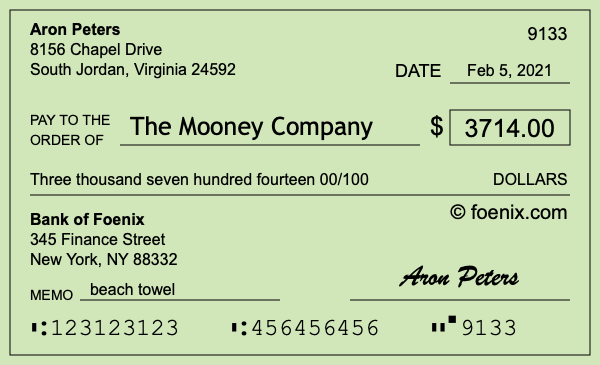 How to write a check for $3,714