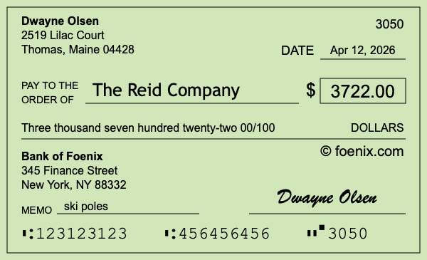 How to write a check for $3,722