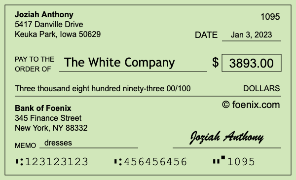 How to write a check for $3,893