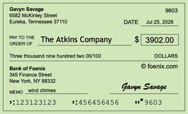 How to write a check for $3,902
