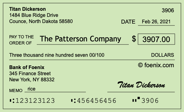 How to write a check for $3,907