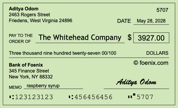 How to write a check for $3,927