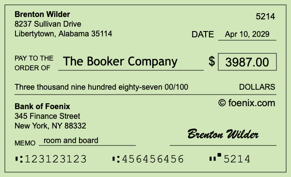 How to write a check for $3,987