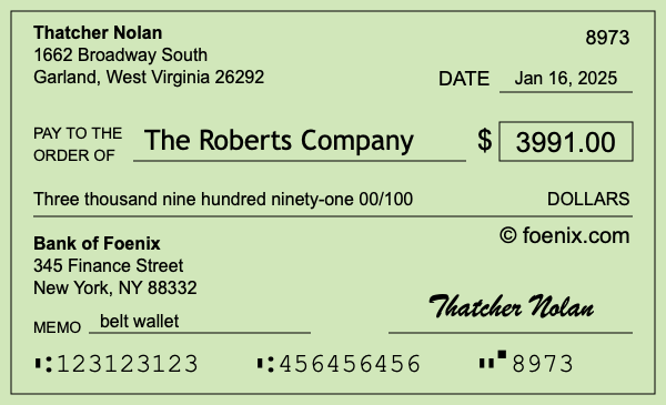 How to write a check for $3,991
