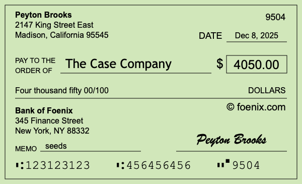 How to write a check for $4,050