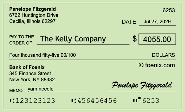 How to write a check for $4,055