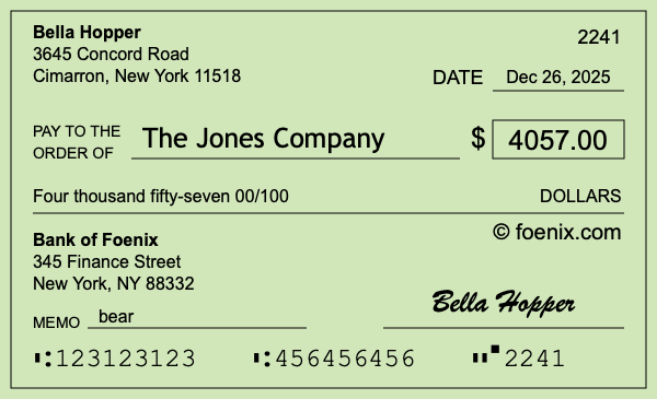 How to write a check for $4,057
