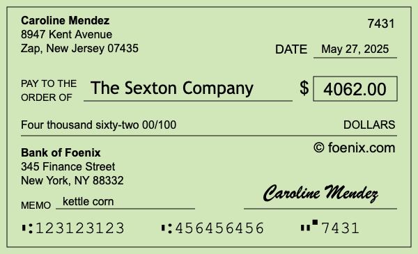 How to write a check for $4,062