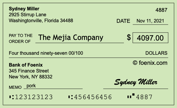 How to write a check for $4,097