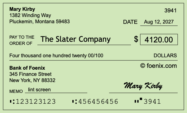 How to write a check for $4,120