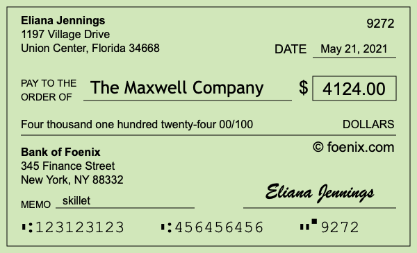 How to write a check for $4,124