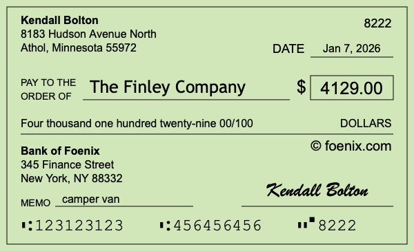How to write a check for $4,129