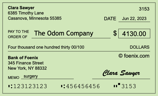 How to write a check for $4,130