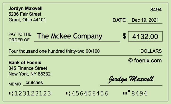 How to write a check for $4,132
