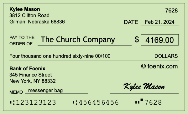 How to write a check for $4,169