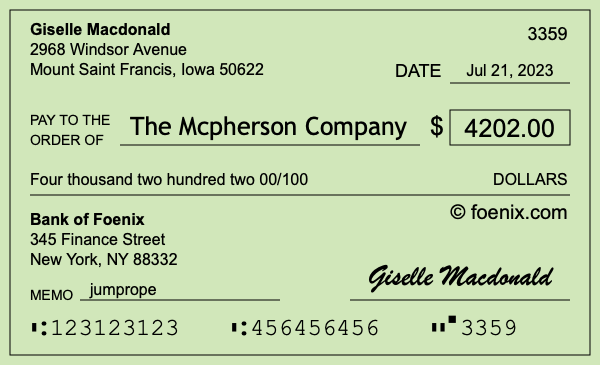 How to write a check for $4,202
