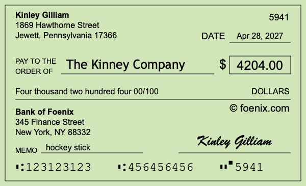 How to write a check for $4,204