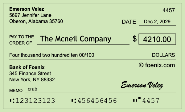How to write a check for $4,210