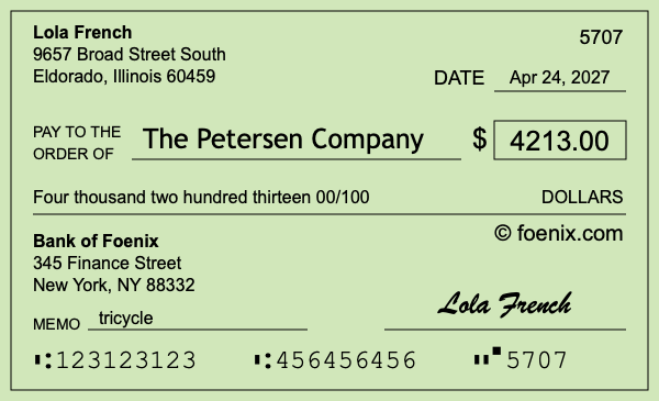 How to write a check for $4,213