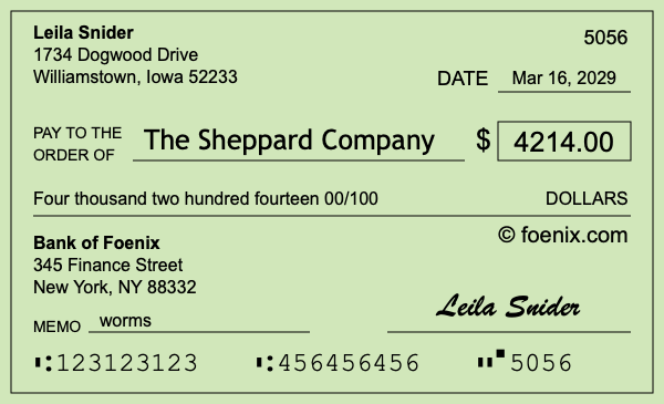 How to write a check for $4,214