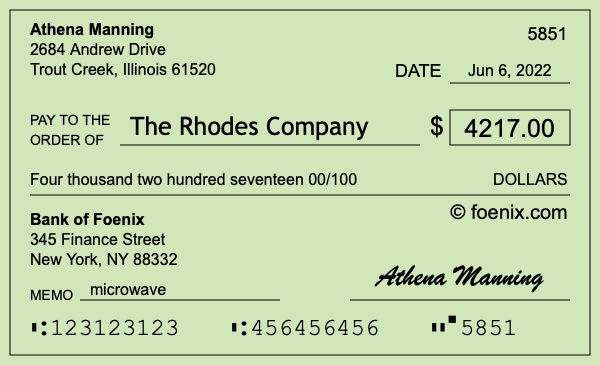 How to write a check for $4,217