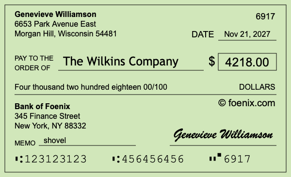 How to write a check for $4,218