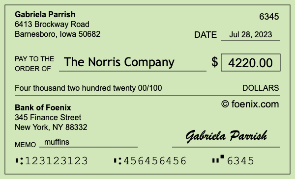 How to write a check for $4,220