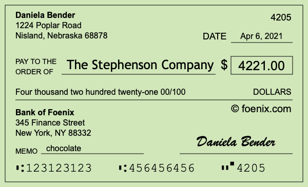 How to write a check for $4,221