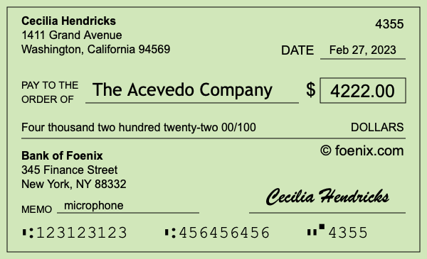 How to write a check for $4,222