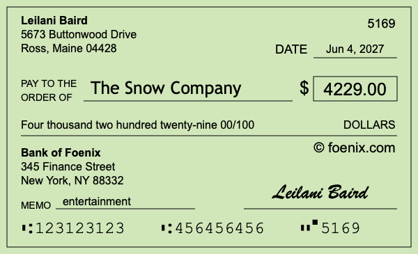 How to write a check for $4,229