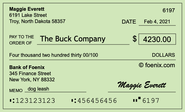 How to write a check for $4,230