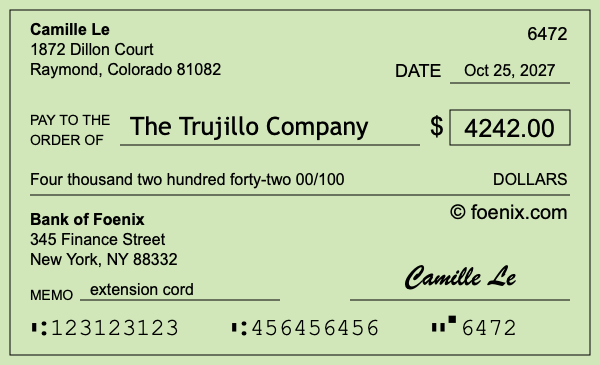How to write a check for $4,242