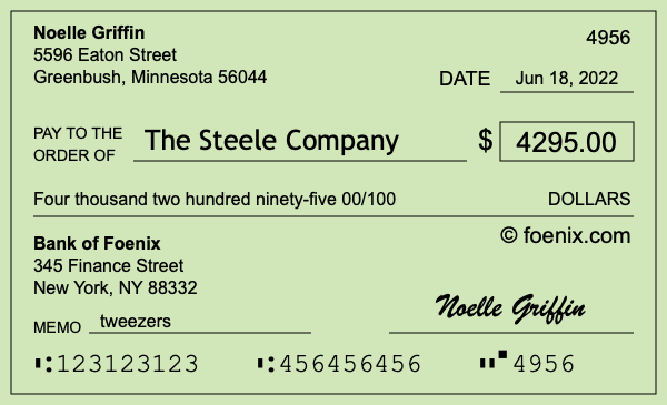 How to write a check for $4,295