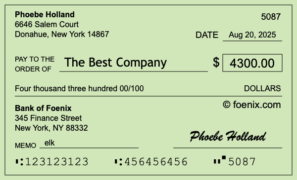 How to write a check for $4,300