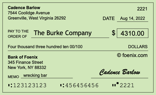 How to write a check for $4,310