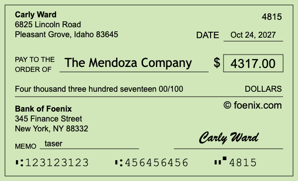 How to write a check for $4,317