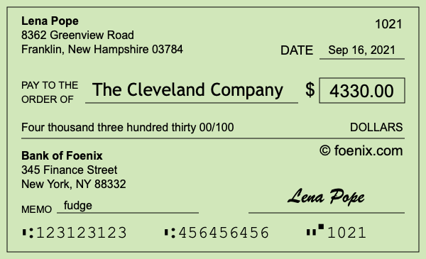 How to write a check for $4,330