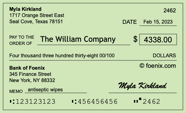 How to write a check for $4,338