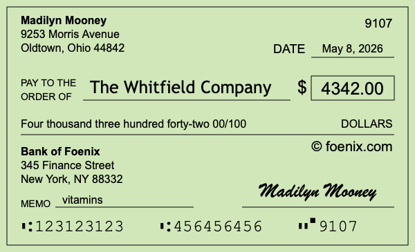 How to write a check for $4,342