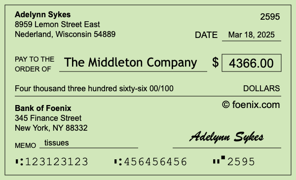 How to write a check for $4,366