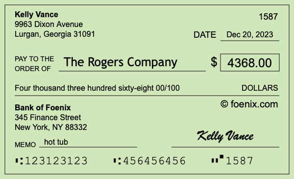 How to write a check for $4,368