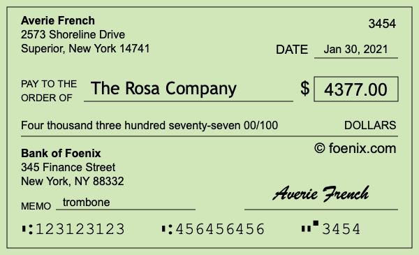 How to write a check for $4,377