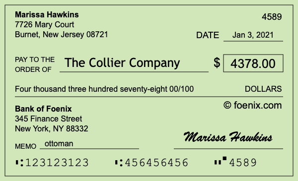 How to write a check for $4,378