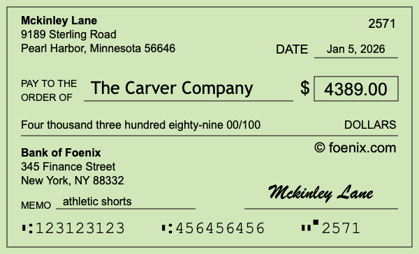 How to write a check for $4,389