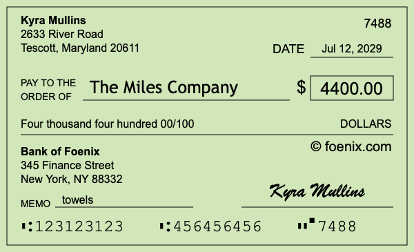 How to write a check for $4,400