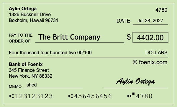 How to write a check for $4,402