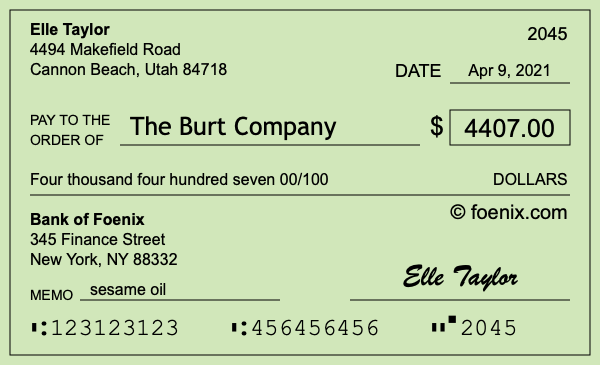 How to write a check for $4,407