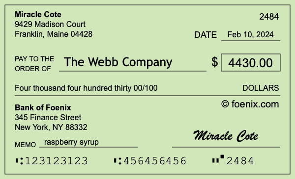 How to write a check for $4,430