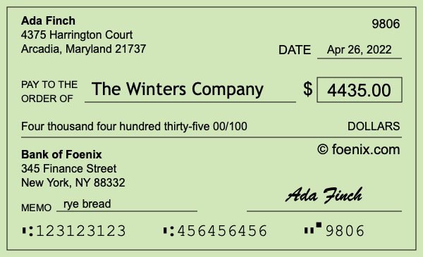 How to write a check for $4,435