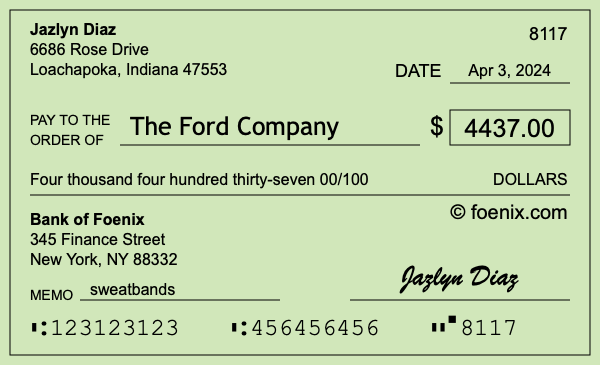 How to write a check for $4,437